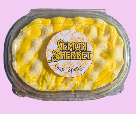 Lemon Sherbet Soap Filled Exfoliating Sponge 150g